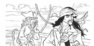 piratas del caribe libro para colorear para los niños para imprimir