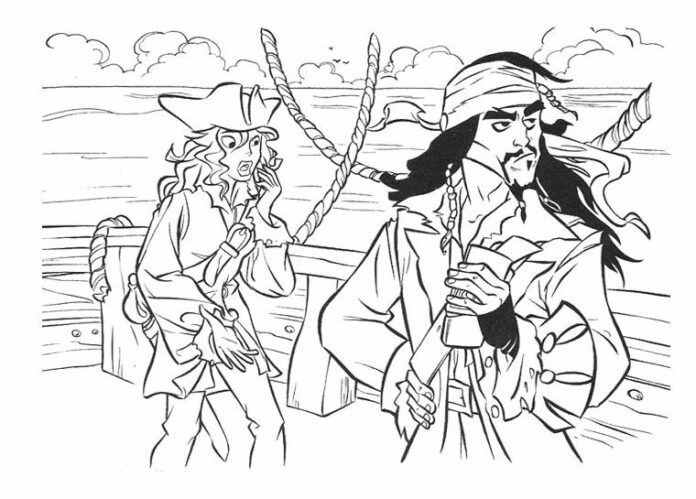 Livre de coloriage Pirates des Caraïbes pour enfants à imprimer et à mettre en ligne