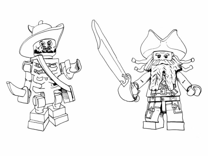 pirates of the caribbean lego blocks coloring book to print