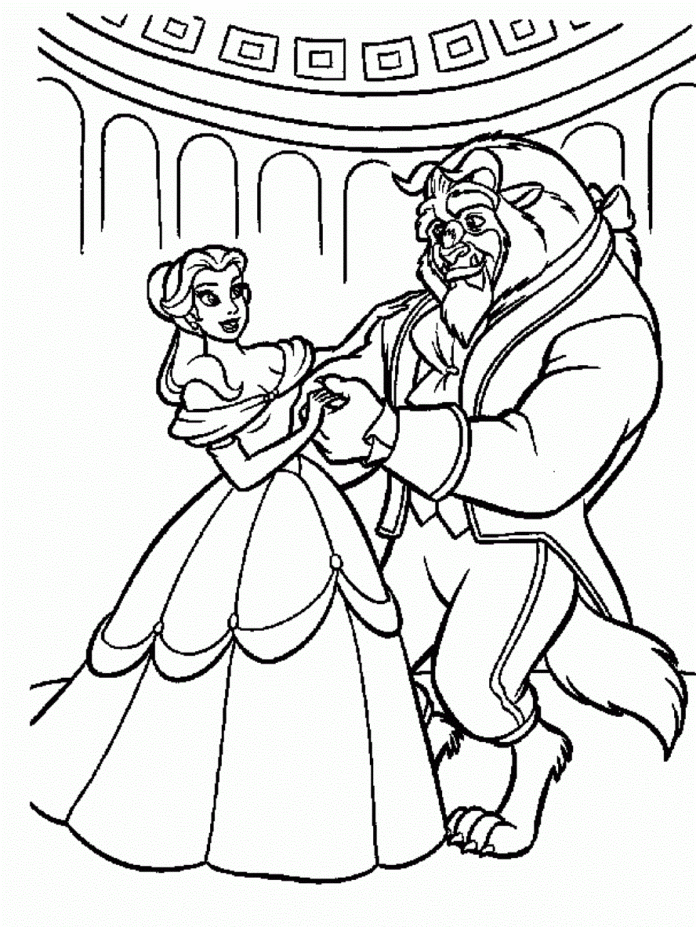 beauty and the beast dance coloring book to print