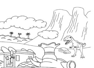 dino train from the fairy tale coloring book to print