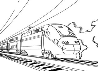 express-tåg som kan skrivas ut och färgläggas
