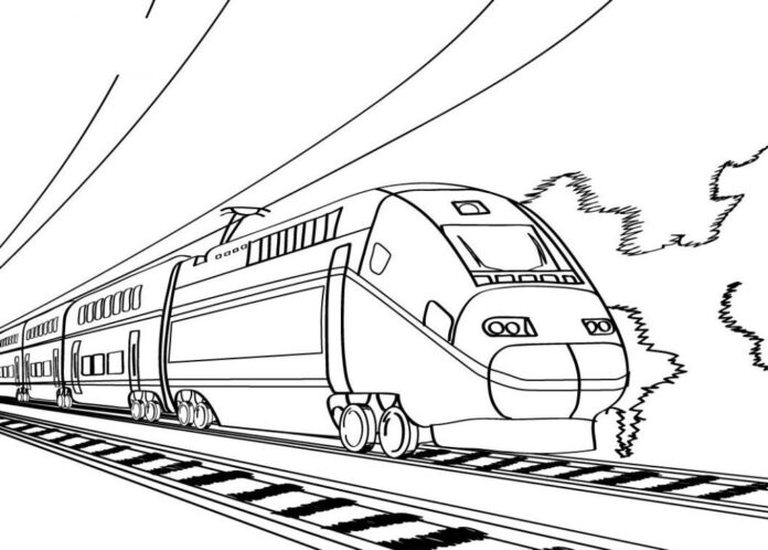 express-tåg som kan skrivas ut och färgläggas