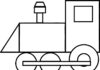 trem com formas geométricas folha de coloração para impressão