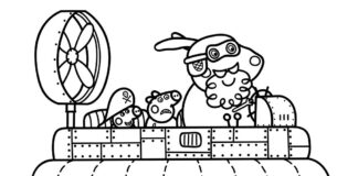 Hovercraft Peppy Pig Malbuch zum Ausdrucken