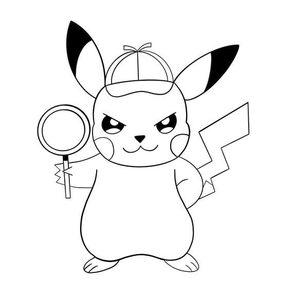 pokemon detektiv pikachu färgbok att skriva ut