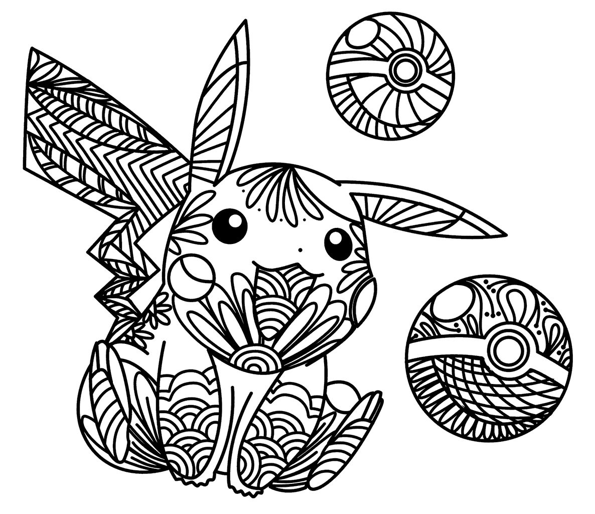 Pokemon go zentangle coloring book to print and online