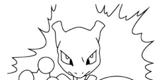 pokemon mewtwo libro da colorare da stampare