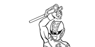 power rangers red warrior coloring book to print