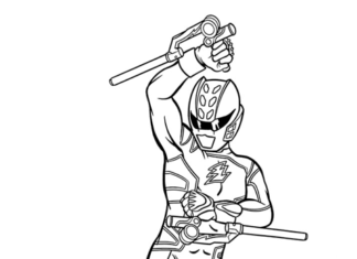Power Rangers červený bojovník omaľovánky k vytlačeniu