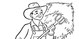 farmer's work coloring book to print