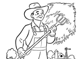 farmer's work coloring book to print