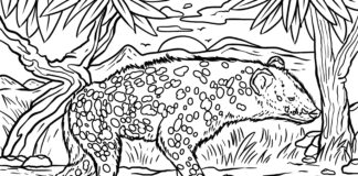 lurking hyena coloring book to print