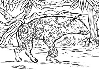 lurking hyena coloring book to print