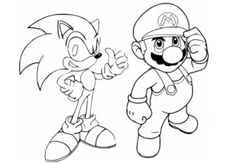 mario and sonic friends coloring book to print