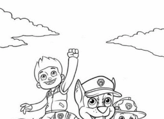 dog patrol whole team coloring book to print