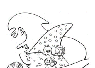 Rejnok a rybí mládě omalovánky k vytisknutí