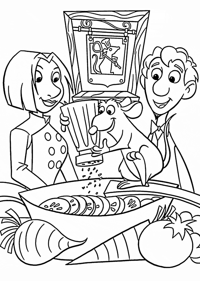 ratatouille cooking soup coloring book to print