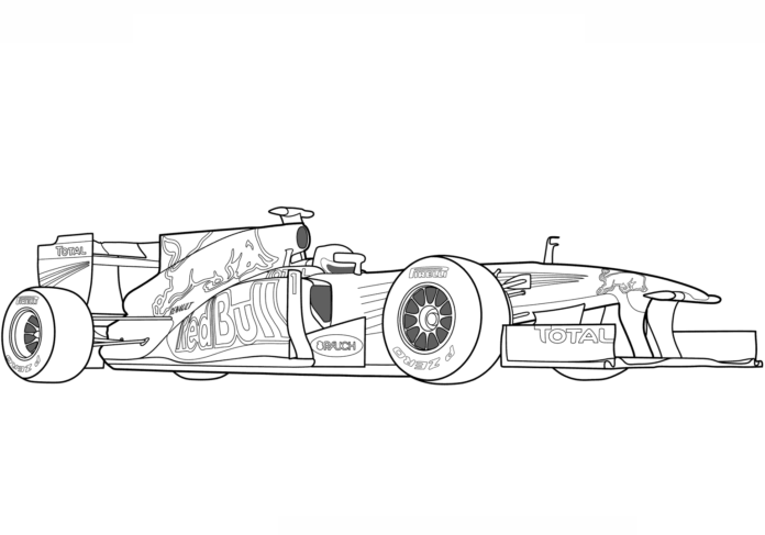 livre de coloriage Red Bull Formule 1 à imprimer