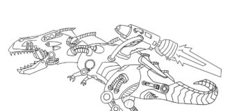 robot dinosaur coloring book to print