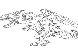 robot dinosaur coloring book to print