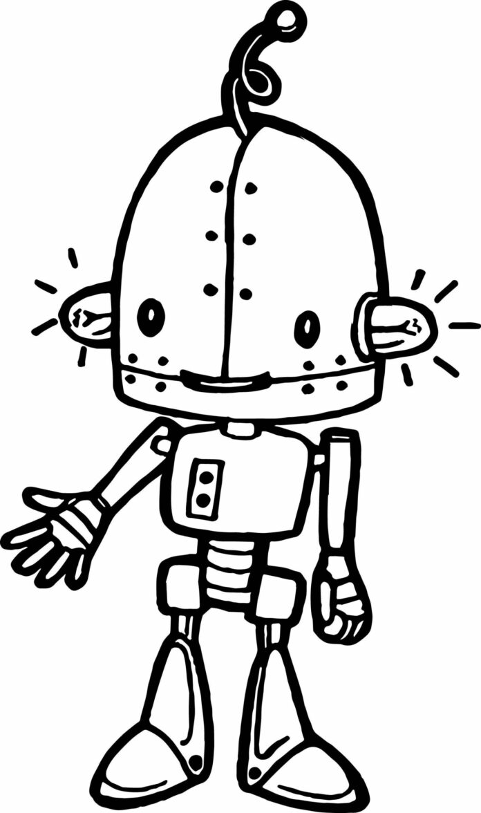 robot for kids coloring book to print