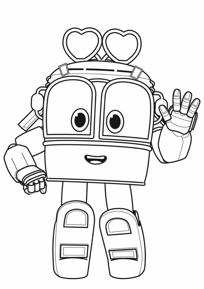 robot trains coloring book to print