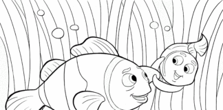 nemo fish and his friend coloring book to print