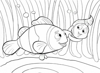 nemo fish and his friend coloring book to print