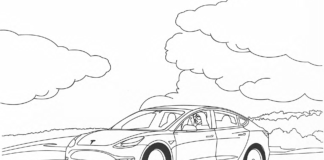 electric car coloring book to print