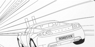 tesla sports car coloring book to print