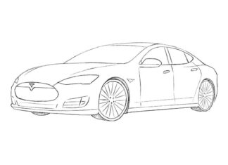 Tesla auto omalovánky k tisku