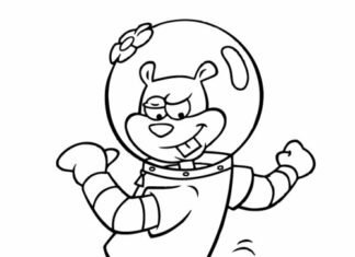 sandy from the cartoon spongebob coloring book to print