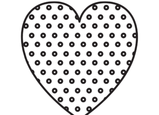 dotted heart coloring book to print