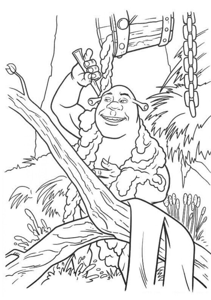shrek and the swamp bath coloring book to print