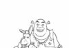shrek, donkey and Puss in Boots coloring book to print