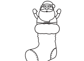 Libro da colorare di calzini di Babbo Natale da stampare