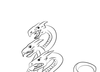 livre de coloriage du dragon à trois têtes à imprimer