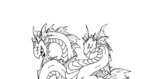 livre de coloriage du dragon à trois têtes à imprimer