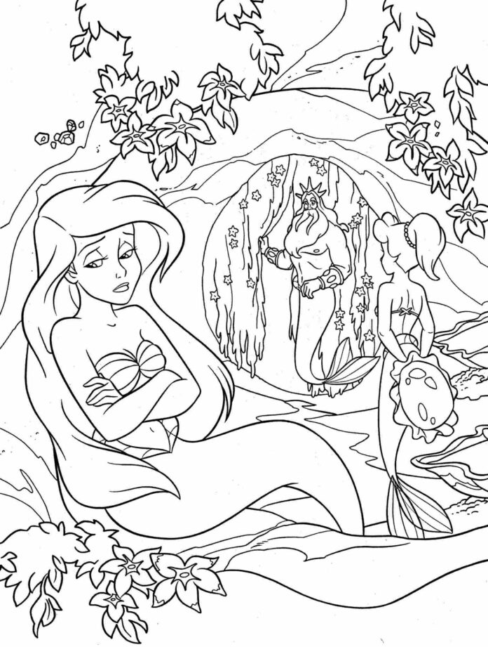 smuta the mermaid ariel 塗り絵ブック printable