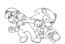 sonic fights mario coloring book to print