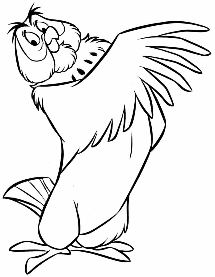 owl from the fairy tale cupcake coloring book to print