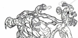 livre à colorier spiderman monster fight à imprimer