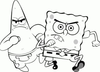 spongebob and patrick two friends coloring book to print
