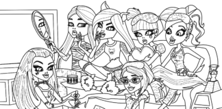 spotkanie dziewczyn monster high kolorowanka do drukowania