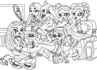 Monster High Girls Treffen Malbuch zum Ausdrucken