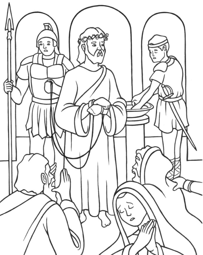 stanica 1 Ježiš odsúdený na smrť omaľovánky na vytlačenie