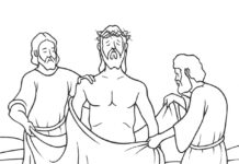 station 10 jesus stripped of his clothes coloring book printable