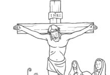 station 12 jesus dör på korset färgläggningsbok för utskrift