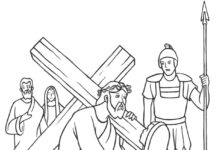 station 4 lord jesus meets his mother printable coloring book